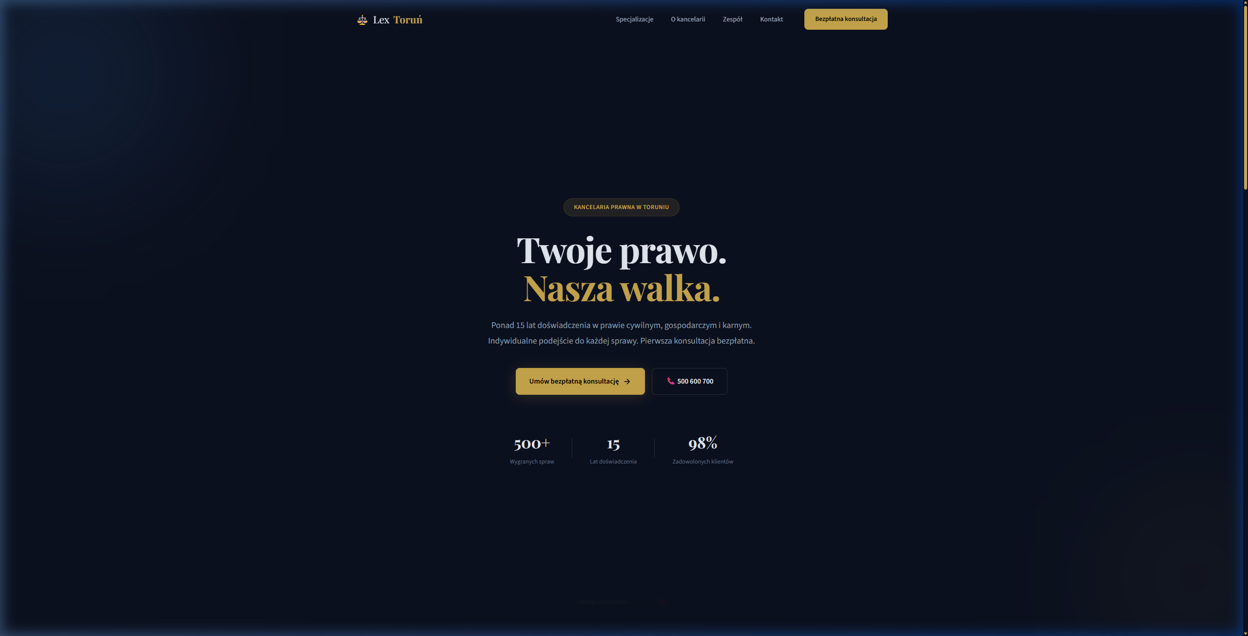 Kancelaria Prawna Lex Toruń — Screenshot